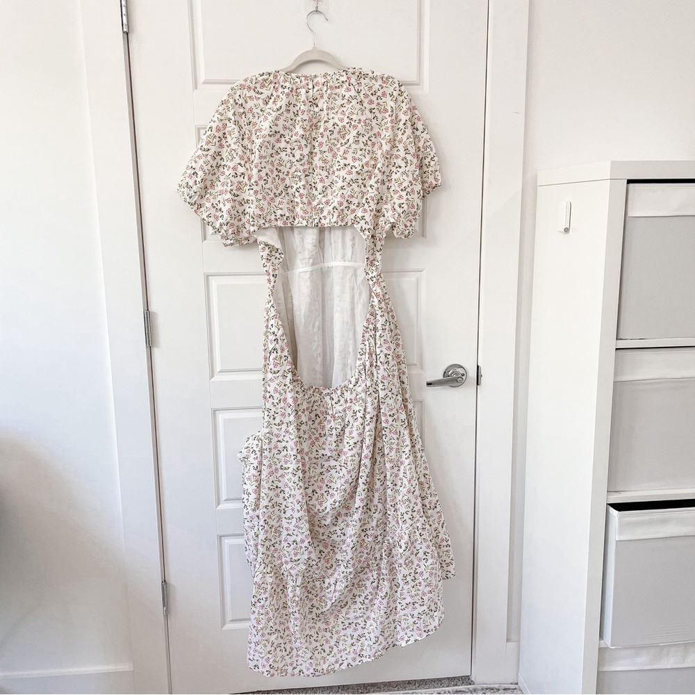 NEW J. Crew Side-cutout cotton poplin dress meadow floral - Picture 7 of 8